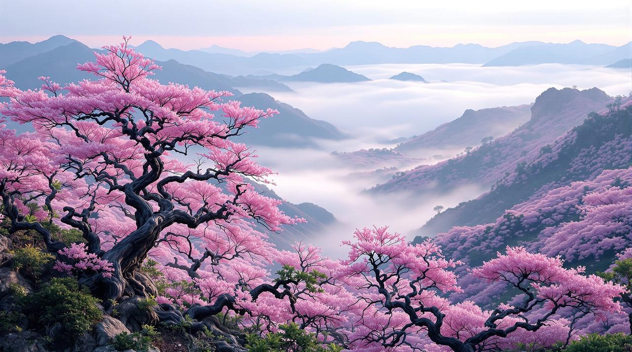精彩视频 - 浙江天台山云锦杜鹃花海漫游